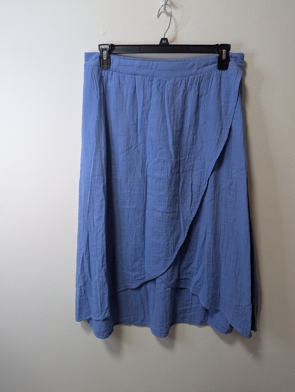 Pact Blue Coastal Double Gauze Wrap Skirt